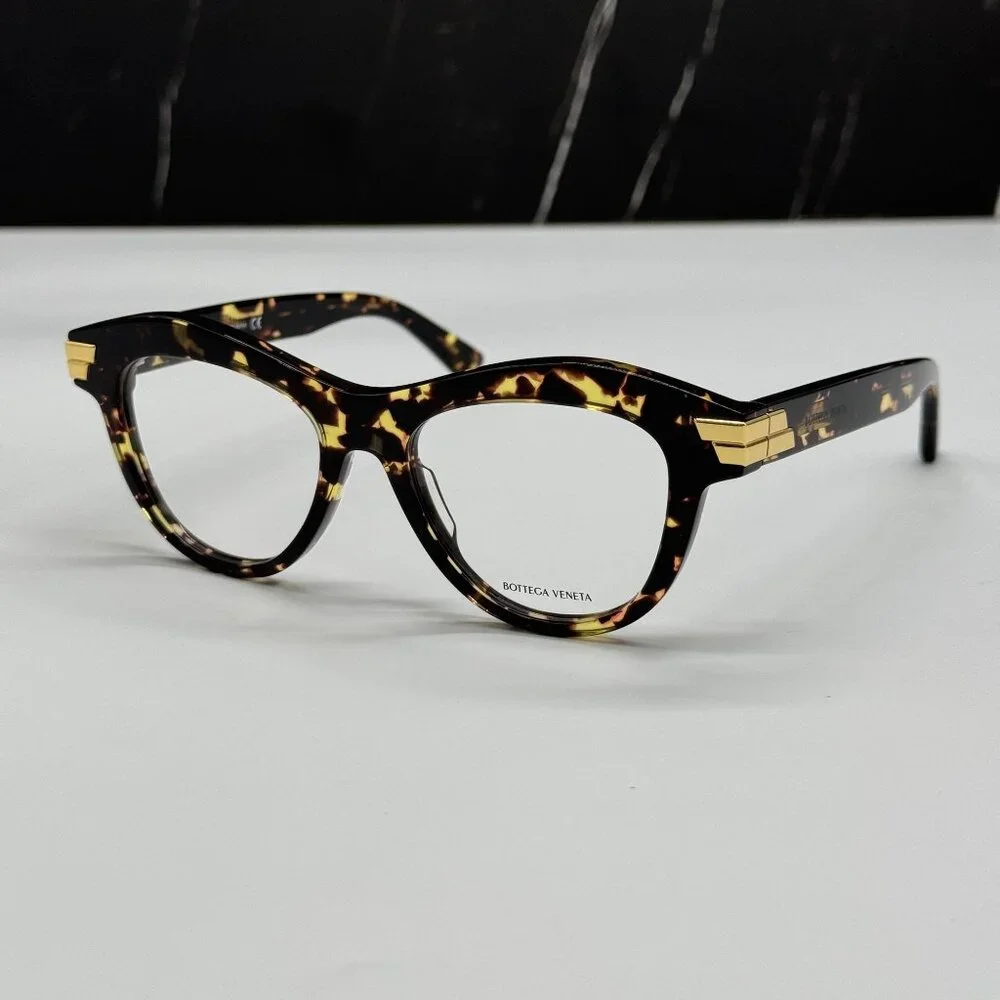 NEW BOTTEGA VENETA BV1105O 002 CAT EYE HAVANA WOMEN EYEGLASSES